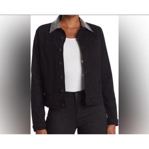 L’agence celine crystal embellished collar black shacket small 0048